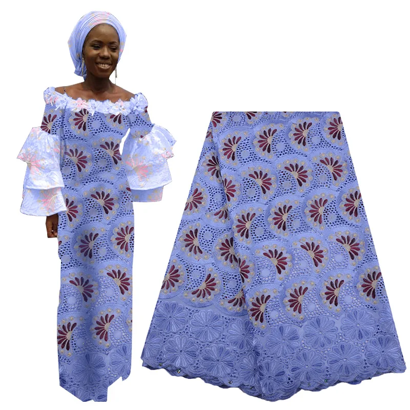 Новейшая Африканская Хлопковая кружевная ткань швейцарская высококачественное