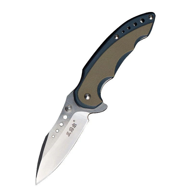 Sanrenmu 7078 складной нож 12C27 лезвие G10 ручка 58HRC хороший edc инструмент для кемпинга, охоты, туризма, приключений и домашнего использования - Цвет: desert-gray