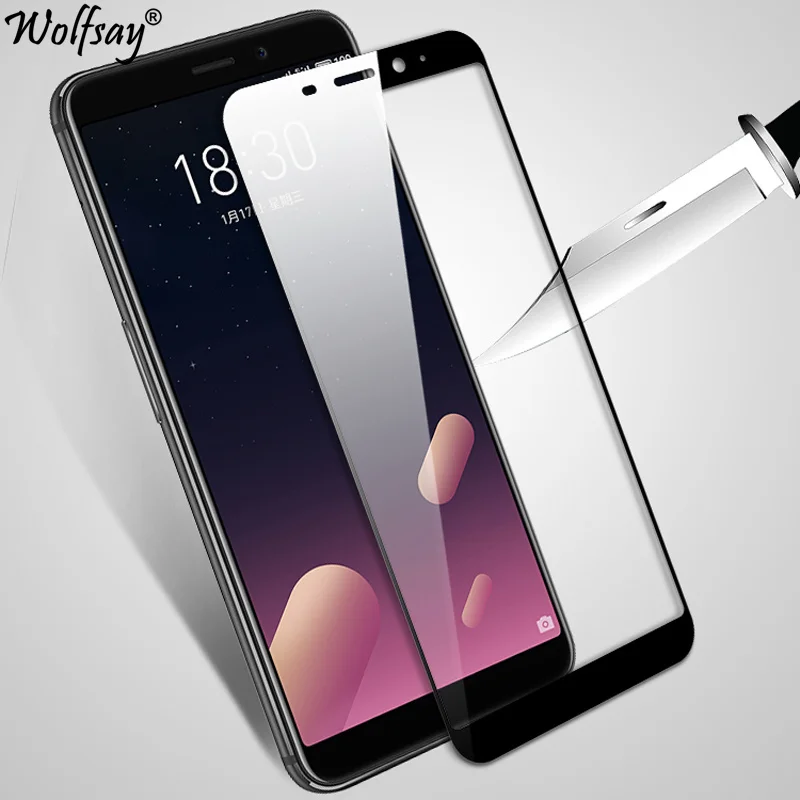 Закаленное стекло Wolfsay защитная пленка для экрана Meizu M6S 2.5D изогнутое полное