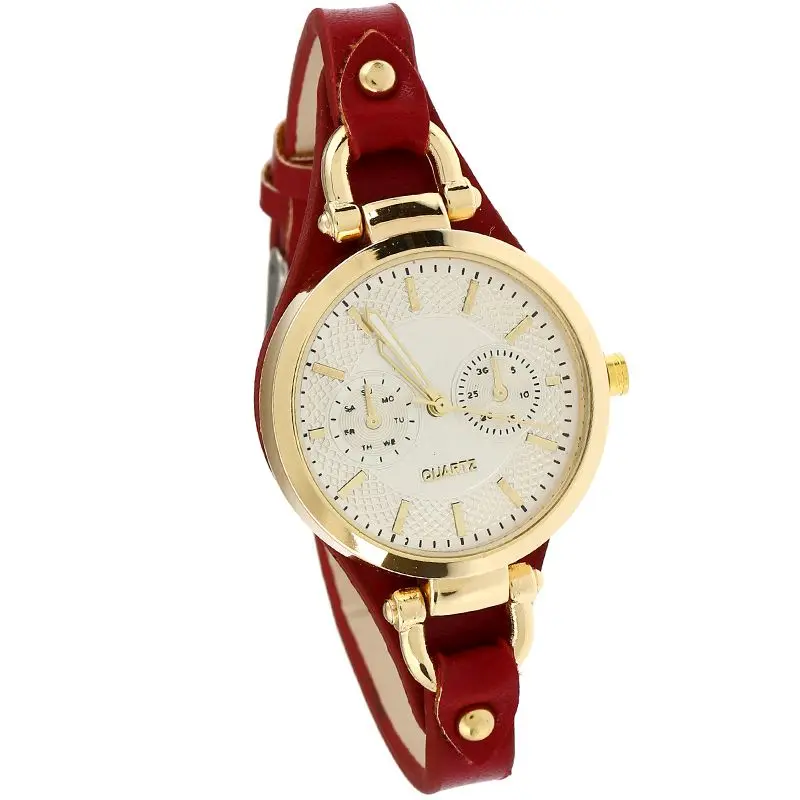 

Gnova Platinum Women Watch Vintage Pu Leather Band Casual Dress Montre Reloj Para Dama Girl Fashion Geneva Style Wristwatch
