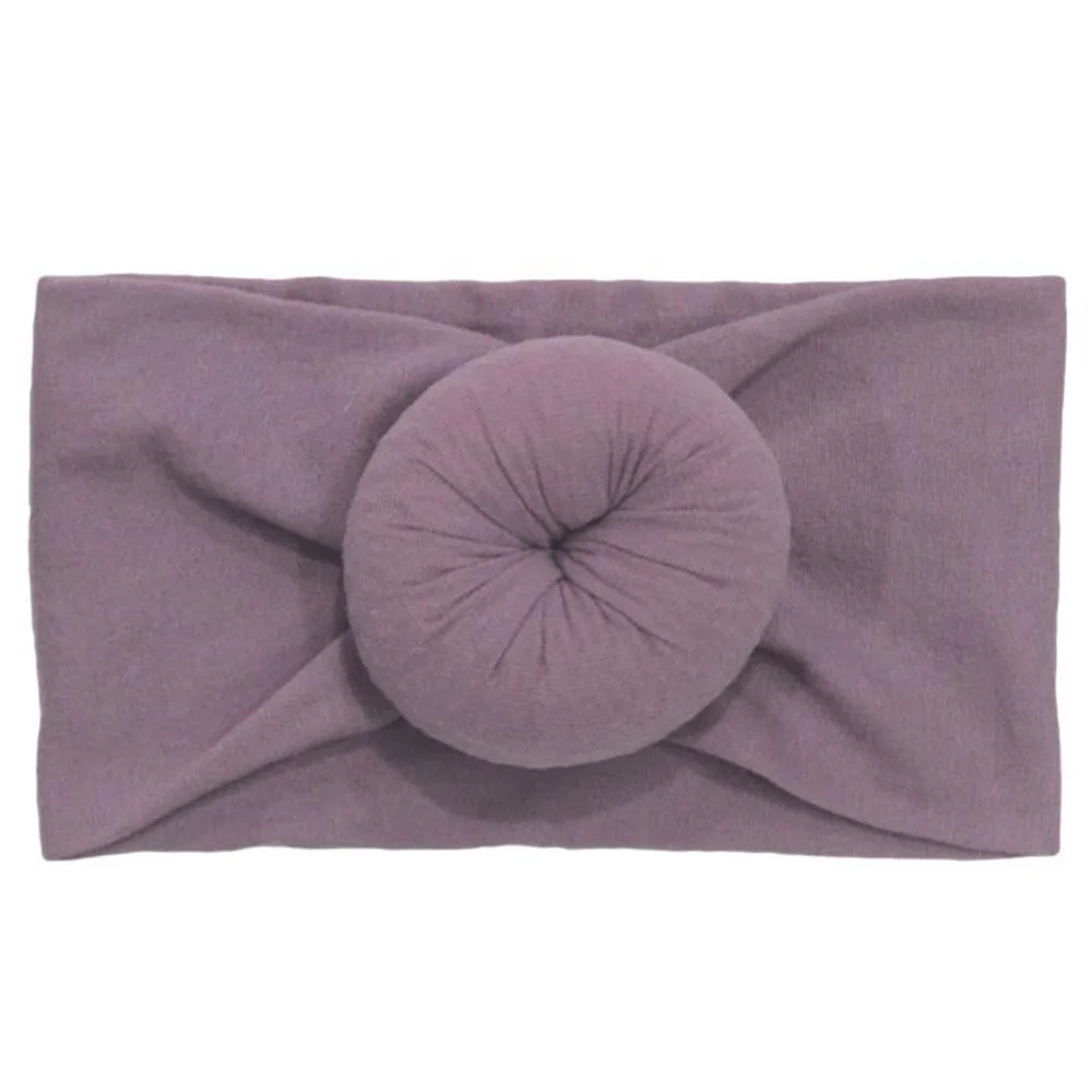 Taro purple 23 карамельных цвета нейлоновые повязки на голову для детей милые круглые шарики эластичные широкие мягкие ленты для поддержки волос новорожденные дети девочки Дети аксессуары для волос - Цвет: Taro purple