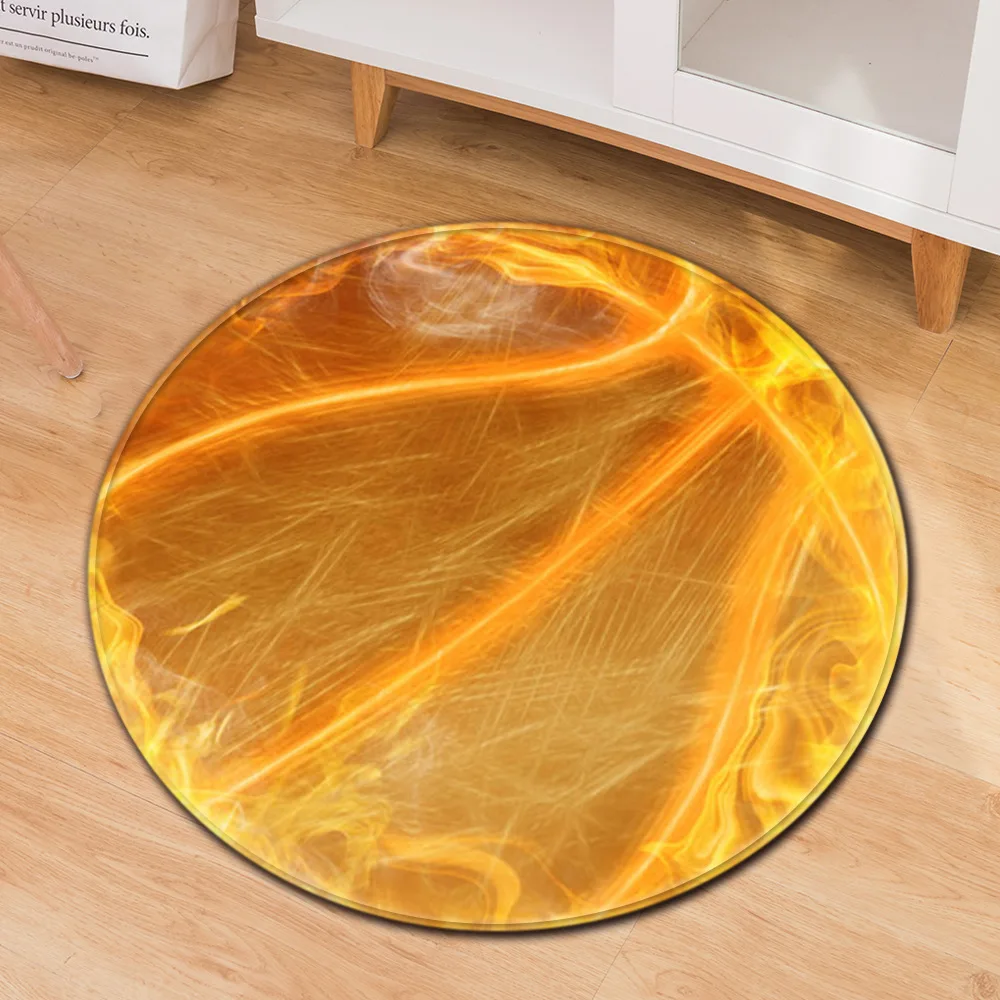 Round Mat 3D Creative Football/Basketball pattern Print carpets for Living Room Bedroom Area Rug Flannel Child Room Decor Carpet