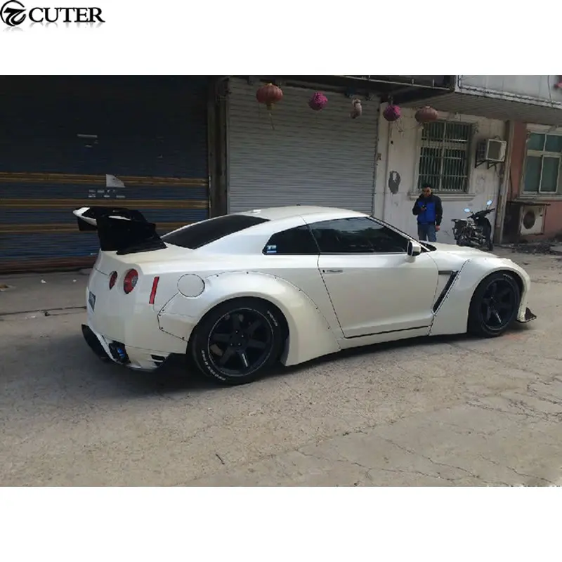 GTR GT-R R35 LB автомобильный комплект кузова из углеродного волокна+ FRP широкий комплект кузова передний бампер задний диффузор спойлер для Nissan GTR R35 09-15