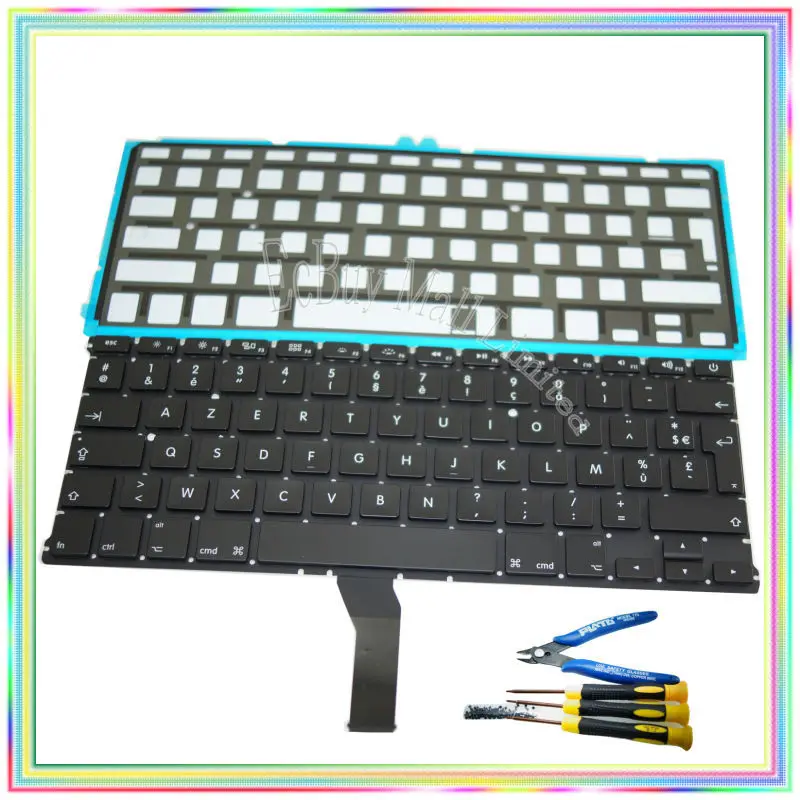 

Brand new AZERTY FR French France Keyboard with Backlight & keyboard screws & screwdriver tools for Macbook Air A1369 A1466