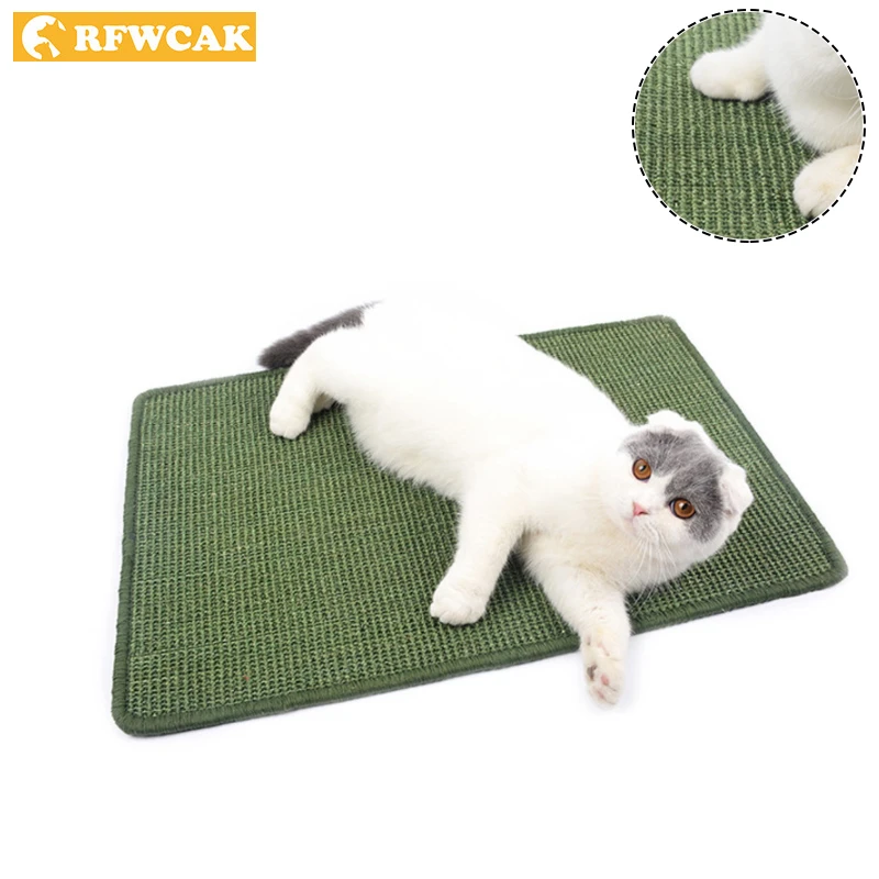 RFWACK 60x90 см натуральный сизальный когтеточный коврик для кошек скребок доски Pad