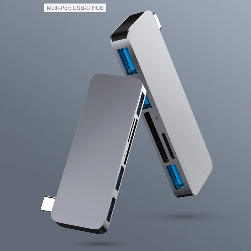 Портативный USB 3,0 концентратор адаптер тип-c конвертер Поддержка SD/Micro SD кард-ридер для MacBook, для huawei, для Xiaomi