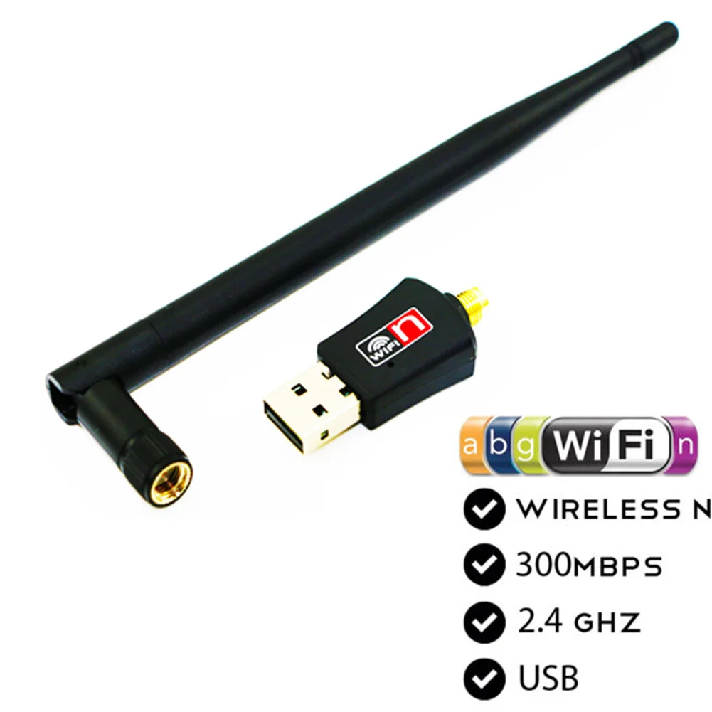 300mbps беспроводной WIFI адаптер 2 4 ГГц Антенна 802 11G N LAN сети USB Dongle EM88 | Компьютеры и