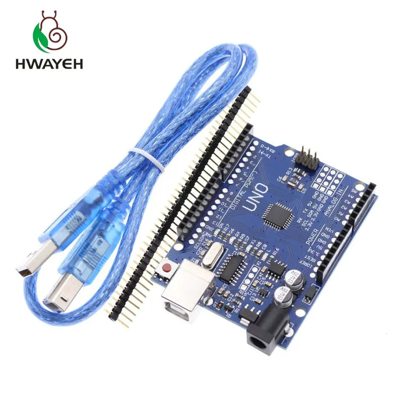 10 шт. высокое качество один комплект hwayeh UNO R3 CH340G + MEGA328P чип 16 МГц для arduino макетная