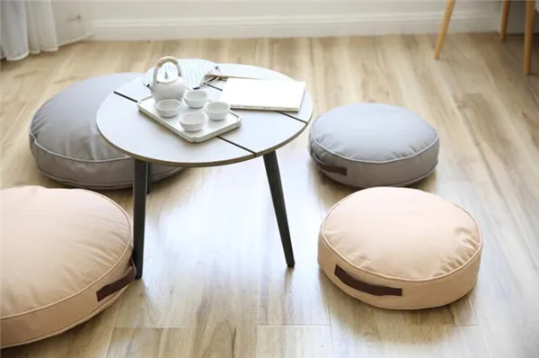 Floor Sitting Cushion Footstool Janpanese Round Seating Sofa Pouf Foot Leg Rest Step Stool Pillow for Kids Adults Size 40cm/60cm