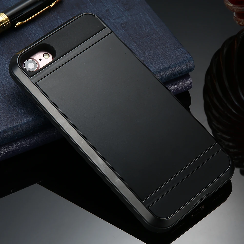 New Kisscase Панцири Гибридный чехол для iPhone 5S 5 SE 6S 6 держатель карт сзади Чехол IPhone X 8 7