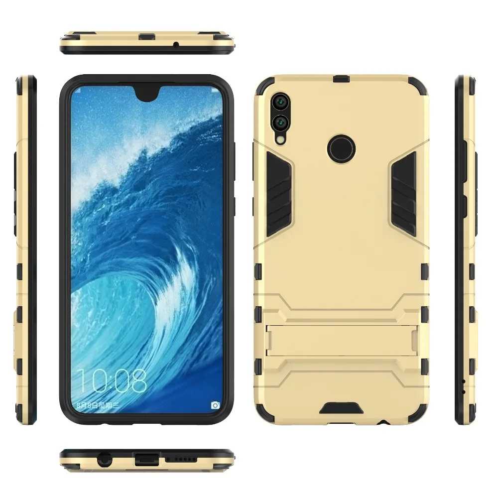 Сверхпрочный робот Hybrid ТПУ & PC армированный чехол с подставкой для huawei Honor 8X Max