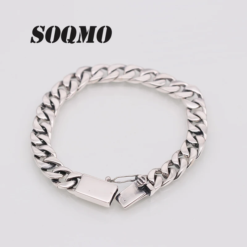 Мужской браслет цепочка SOQMO из стерлингового серебра 925 пробы с высокой