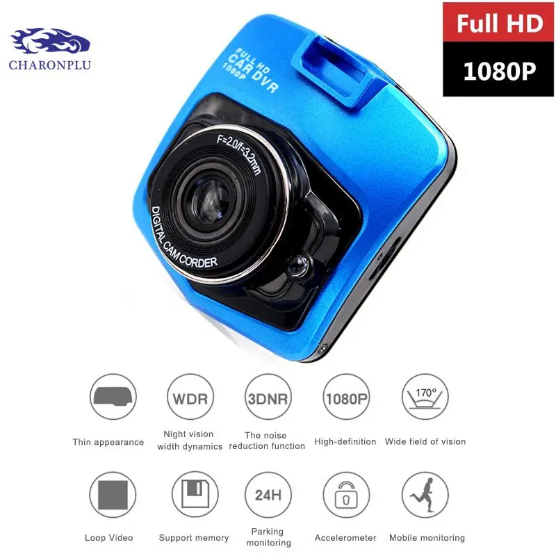 Blue One Len 720P CHARONPLU DVR видеорегистратор Автомобильный видеорегистратор зеркало видеорегистратор 4 k/Con видение Nocturna Вождение рекордер заднего вида авто камера - Название цвета: Blue One Len 720P