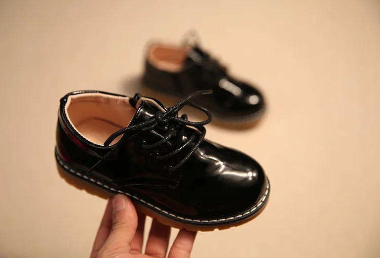 Детская обувь осень весна 2019 Детские корейские ботинки кожаные