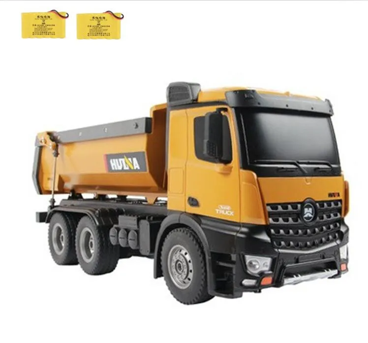Truck with 2 battery Горячая дистанционного Управление RC инженерный транспортное средство 573 2,4G 10CH 5 кг автоматическое само-разгрузки земля с автоматической загрузкой самосвал модель радиоуправляемого грузовика - Цвет: Truck with 2 battery