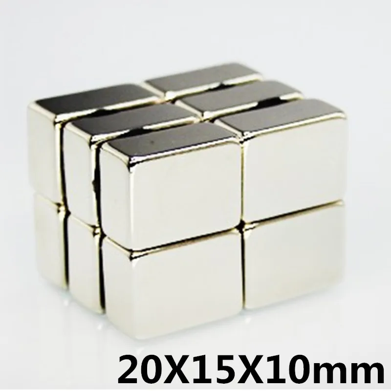 2 шт. 20x15x10 мм N35 Супер сильный маленький 20*15*10 неодимовые магниты редкоземельный