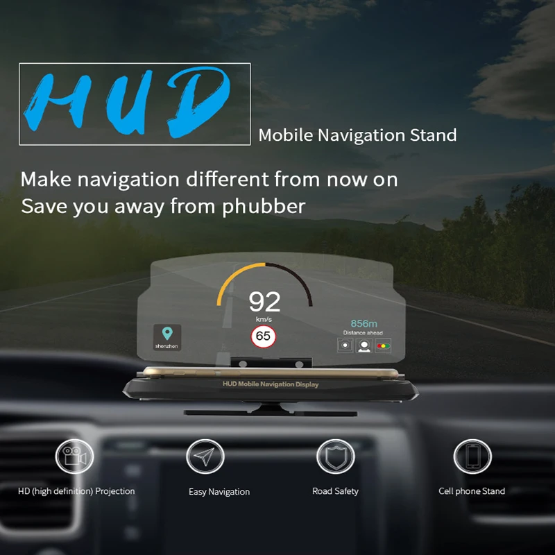 Мобильная Навигация кронштейн Новый HUD автомобиля Универсальный мобильный