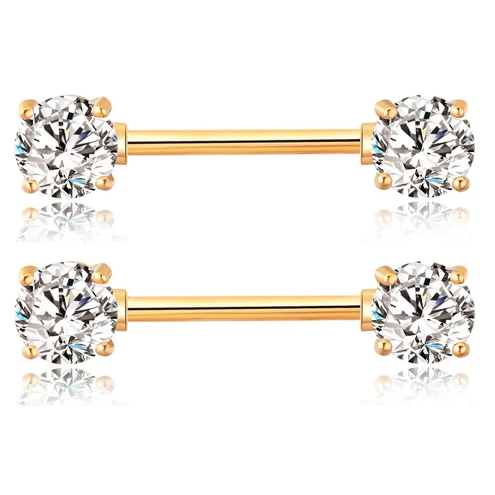 GAGABODY Pair 14G 316L хирургическая сталь ниппель щит штанга Ясно CZ Ювелирные изделия для