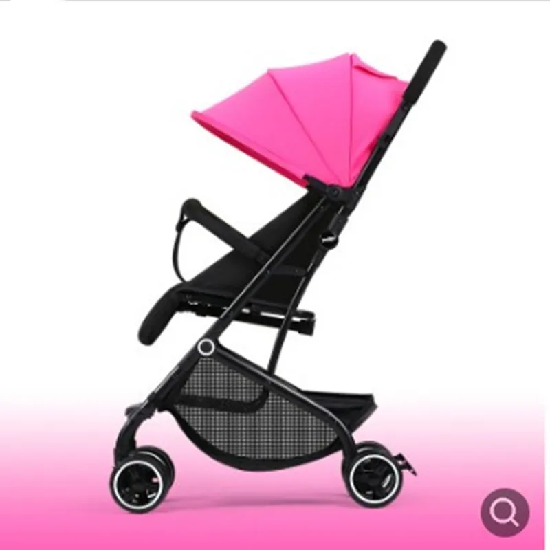 Rose Red Easy to sit and lie on baby stroller ultralight portable folding baby stroller for children 0/1 to 3 years old - Цвет: Rose Red