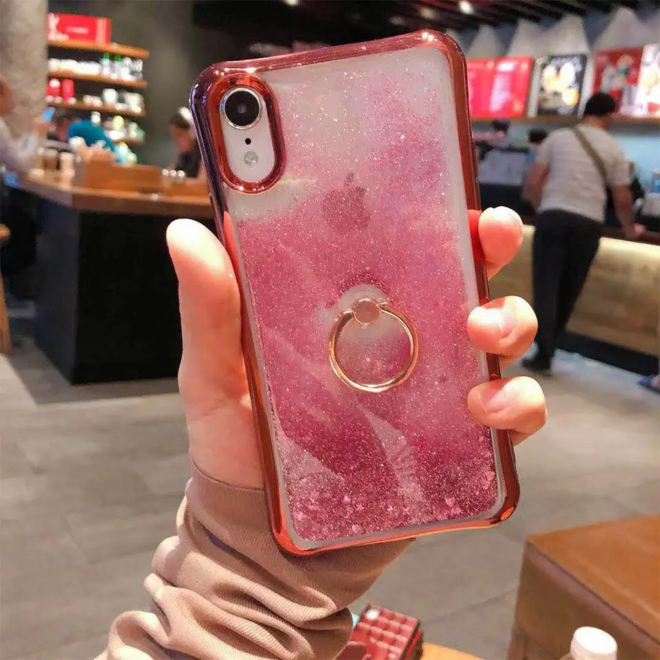 Phone Case For iPhone 7 8 6 TPU Covers Liquid quicksand Back Cases 6S Plus X XS XR MAX Capa Funda |