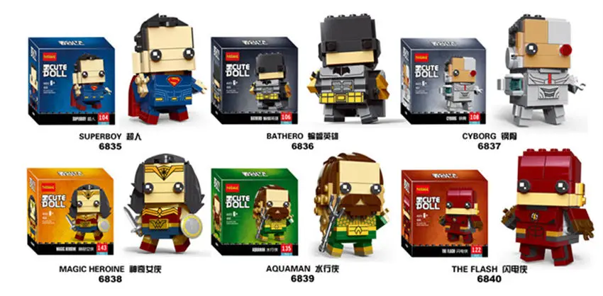 6835-6840 no box Decool 6841-46 superboy gamora DC super heros brickheadz фигуры кирпичные головки модели комплектов конструкторов - Цвет: 6835-6840 no box