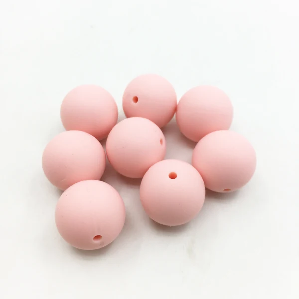 baby pink 100 шт./лот, Детские бусины для прорезывания зубов, силиконовые бусины для ожерелья, BPA бесплатные зубные игрушки, аксессуары, шарики для ювелирных изделий - Цвет: baby pink