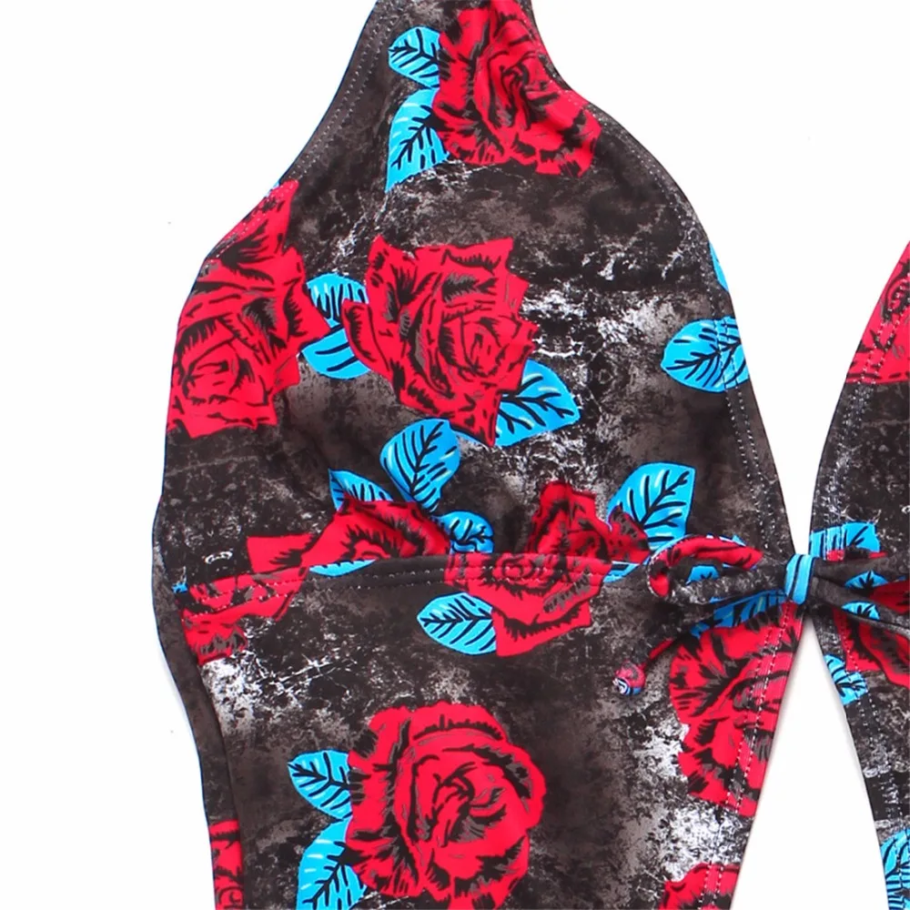Trangel сексуальное бикини 2017 женщин купальники Цельный купальник цветочный принт