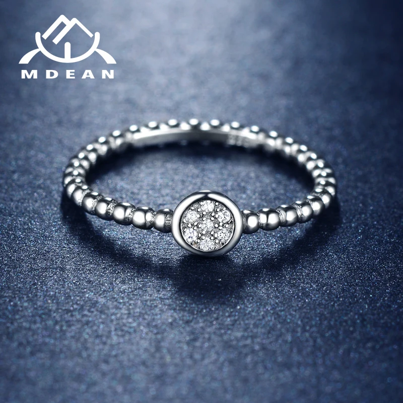 Женские круглые кольца MDEAN белые и золотистые Свадебные ювелирные изделия из