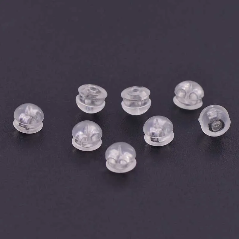 10 шт./партия 18K золотые силиконовые затычки для ушей DIY аксессуары для сережек пробки для ушей пирсинг заглушки металлические ювелирные комплектующие