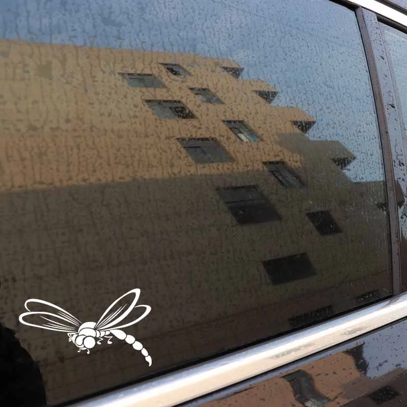 YJZT 15.1CM*8.8CM Delicate Dragonfly Beautiful Nifty Vinyl Decal Nice Car Sticker Black/Silver C19-0862 | Автомобили и мотоциклы
