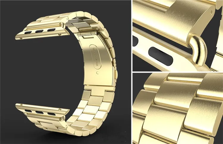 Высокое качество 316L Нержавеющая Сталь Ссылка браслет для Apple Watch группа 42 мм 38 мм пространство серый серебро золото Ремешки для наручных часов для Iwatch 3 2 1