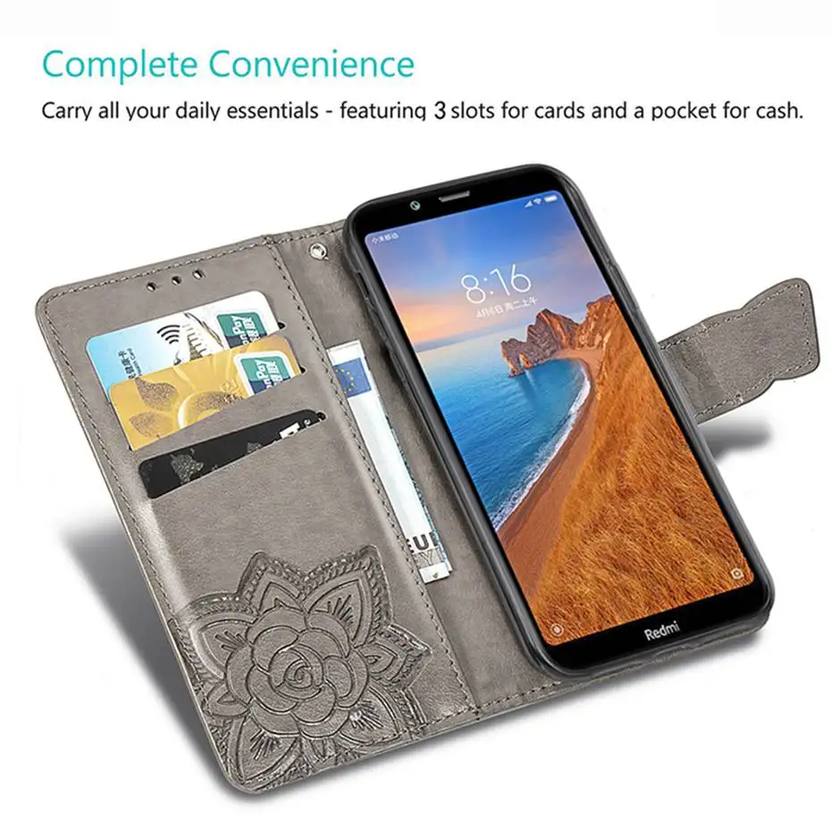 Redmi 7A PU кожаный флип чехол для Xiaomi Redmi 7A кошелек кожаный чехол для телефона Xiaomi Redmi 7A 3D бабочка кошелек Чехол