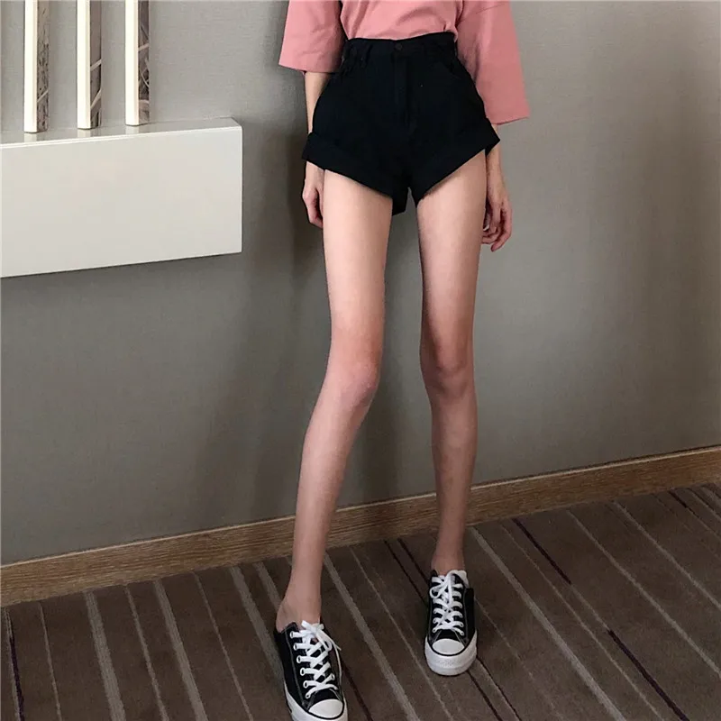 Alien Kitty Retro High Waist Wide Leg Denim Shorts Women New Summer Korea Style Fashion Streetwear Solid Sexy Short Jeans