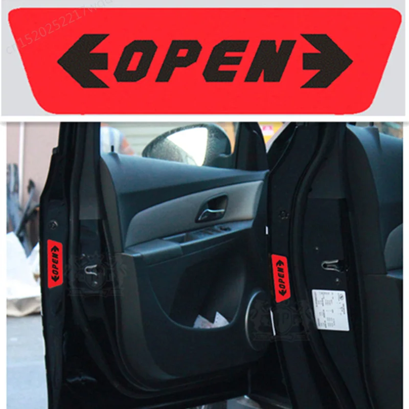 4 шт./компл. Стайлинг автомобиля дверь открыть Предупреждение ющие наклейки для