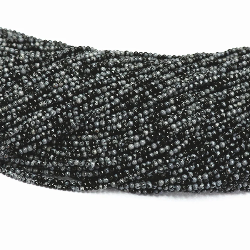 Натуральные круглые бусины из обсидиана в форме снежинок 2 мм 3 15 дюймов B484|beads for