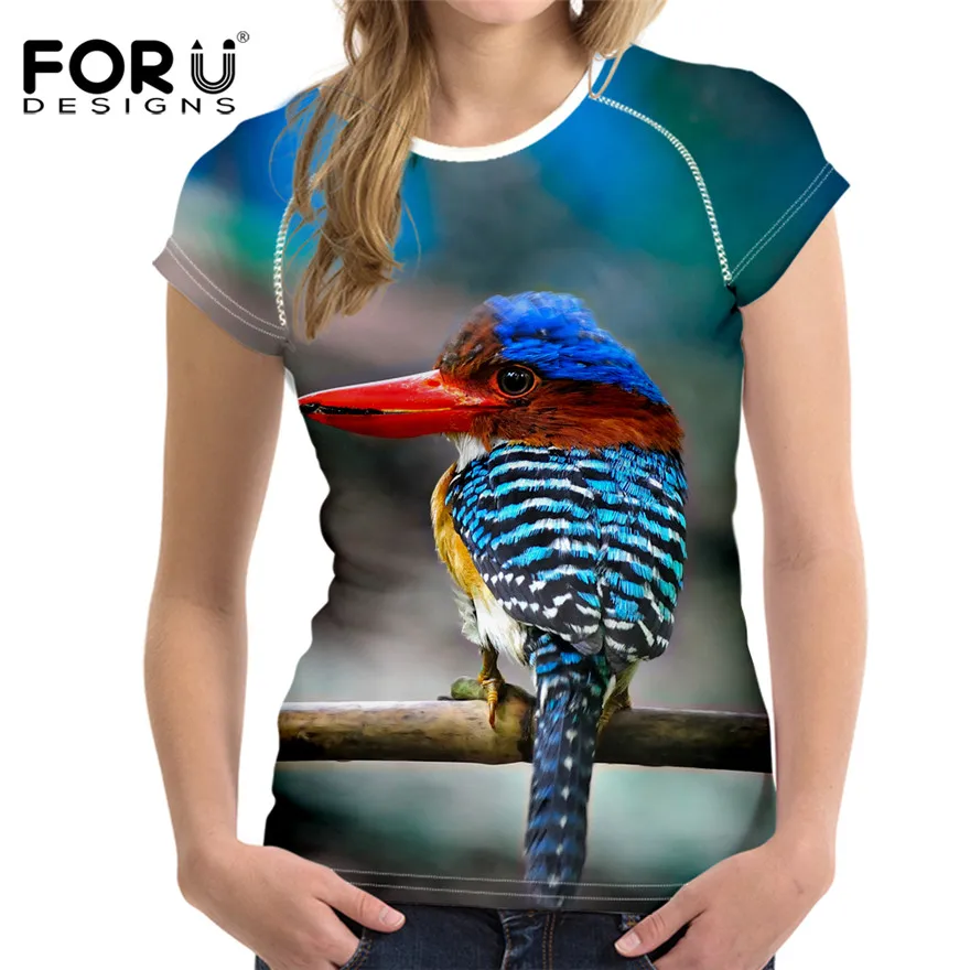 CA4663BV FORUDESIGNS/женские футболки Crazy Horse, женская футболка с 3D животным, удобные женские повседневные футболки с коротким рукавом, ropa mujer размера плюс - Цвет: CA4663BV