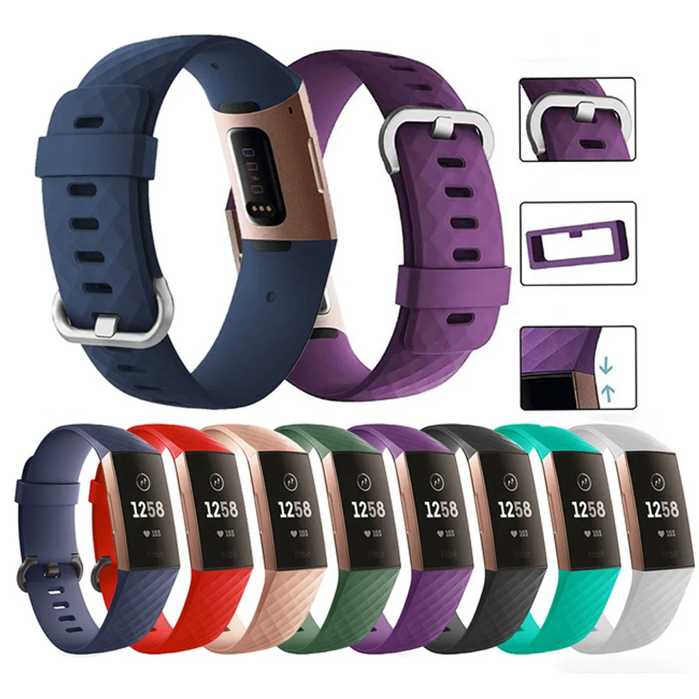 Ремешок для Fitbit Charge 3 Silica Fit bit Band Сменный ремень Charge3 смарт ремешок