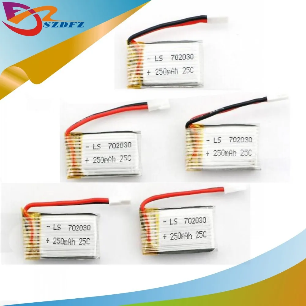 5 pcs 3 7 V 250 мА/ч 25C LiPo Батарея для Hubsan H107 H107L H107D JD385 JJ1000A H108C U816 Syma X11C вертолет rc|lipo