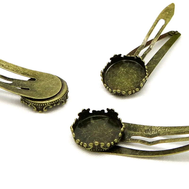 10 шт. античные бронзовые заколки для волос 15 мм|hair clip blank|cabochons wholesalersbezel setting |