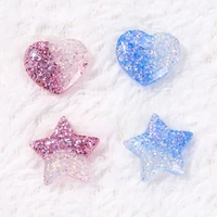 10pcslot glitter heart flatback resin cabochons for jewelry diy multicolor scrapbooking hair bow crafts making embellishment