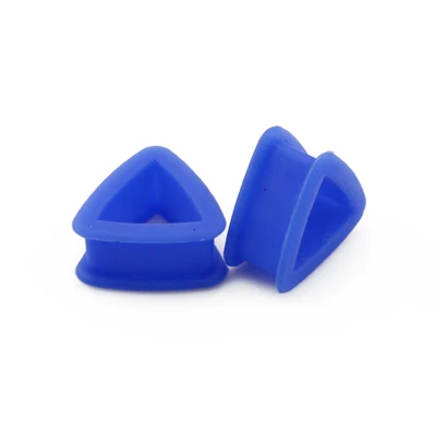 Showlove-1Pair, силиконовые, разная форма, для уха, тоннель, пустотелые беруши, калибр, серьги, расширитель, пирсинг, ювелирные изделия для тела, 4 мм-20 мм - Окраска металла: Triangle Blue