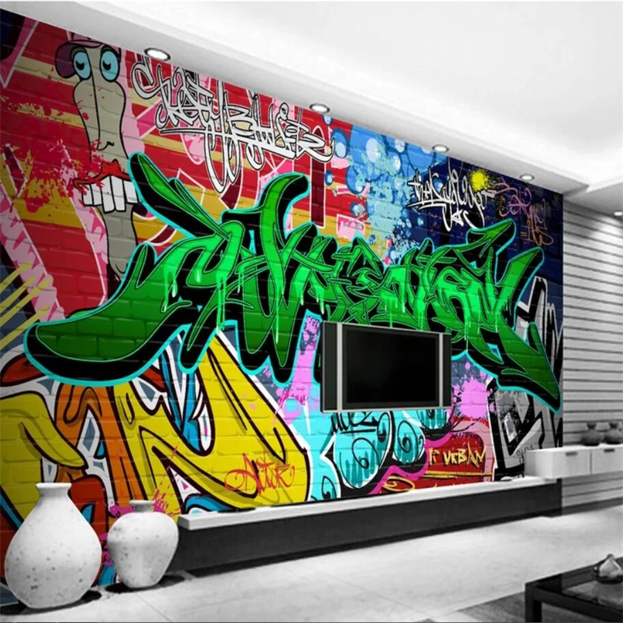 

beibehang Custom 3d large wallpaper bar colorful graffiti KTV tooling wall living room bedroom wall papers home decor wallpaper