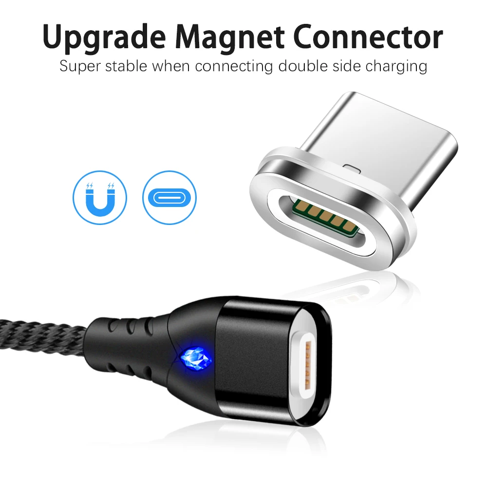 Магнитный кабель Marjay 3A Quick Charge 3,0 usb type-C кабель для samsung S8 S9 Nokia 8 Xiaomi Mi8 Mi9 Магнитный зарядный кабель type-C
