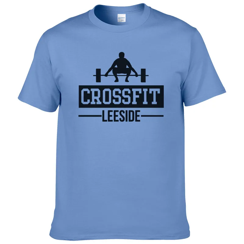 Бренд Crossfit Фитнес футболки Для мужчин с короткими рукавами хлопок круглый вырез