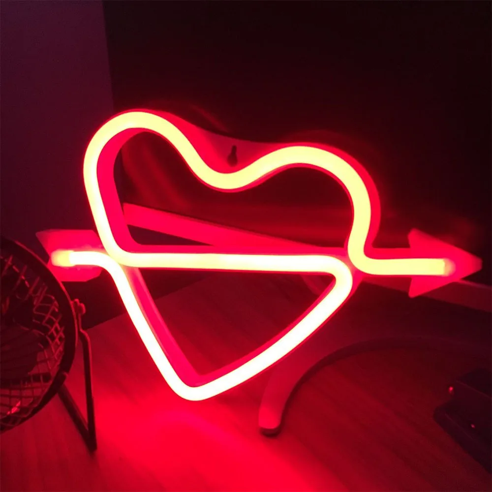 Heart Red Цифровые лампы неоновая вывеска, светильник в виде милого сердца, Настольный светильник для бара, для дома, вечерние, для украшения, на Рождество, день рождения, для детей, пара, подарок, светильник s - Цвет: Heart Red