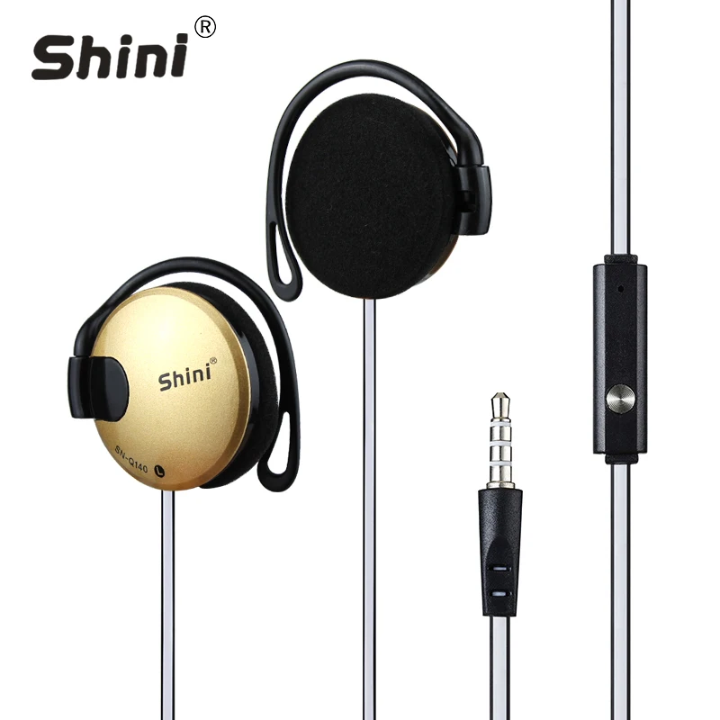 

Headphone Shini Q140 Stereo EarHook Earphones Earbuds Super Bass Headset Handsfree 3.5MM With MIC 9 Colour