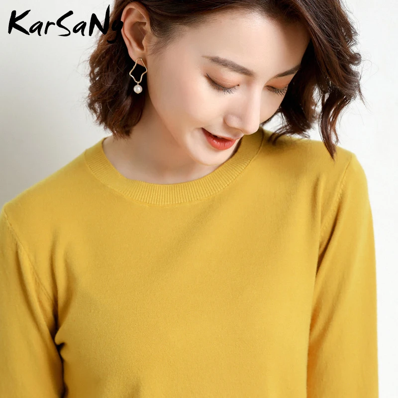 Yellow Cashmere Sweater For Women Sweaters Female Pink Wool Winter Woman Knitting Pullovers Knitted Jumper 2021 | Женская одежда