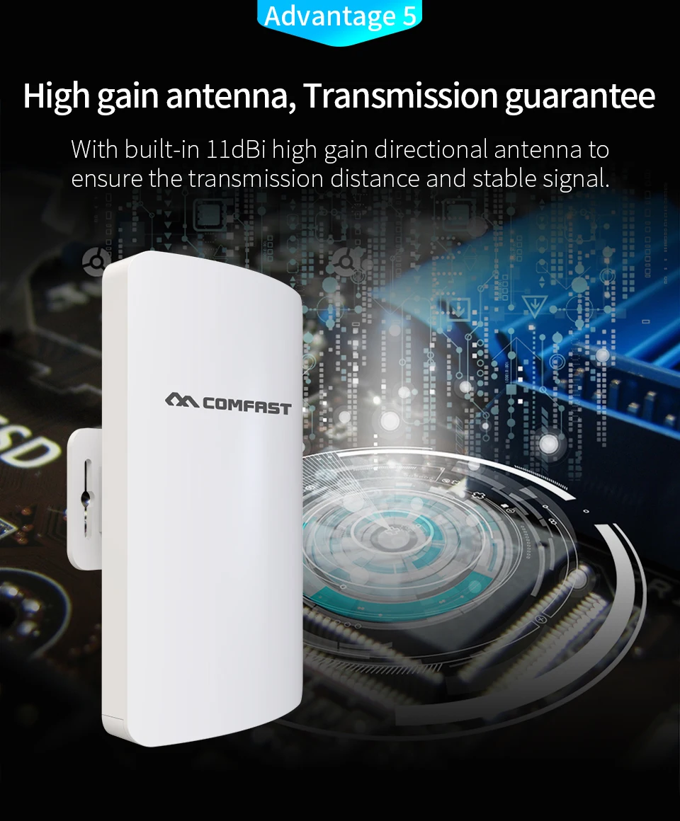 Comfast 2 шт 300 Мбит/с высокая мощность открытый Wifi мост 3 км 5 ГГц беспроводной Wifi маршрутизатор AP удлинитель сре Nano станция AP CF-E113A