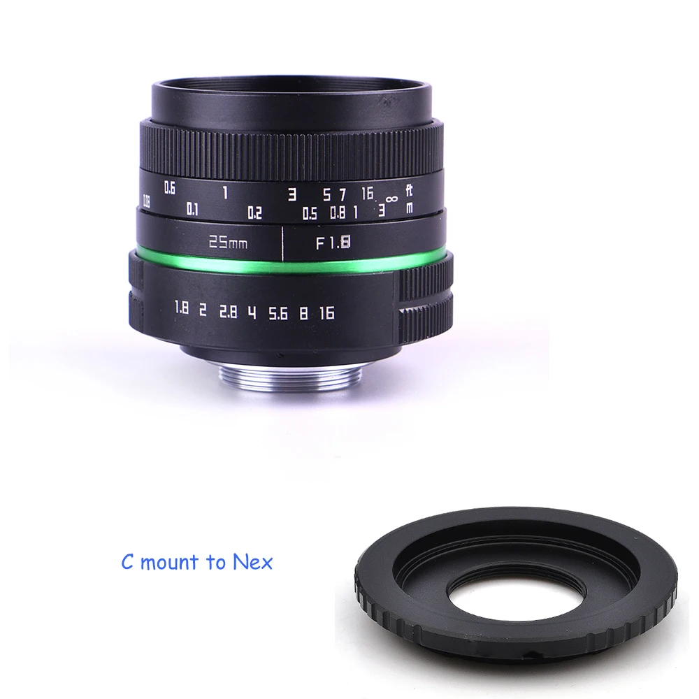 Объектив для телевизора 25 мм F1.8 APS-C крепление C камеры + адаптер Sony nex/для nikon1/для