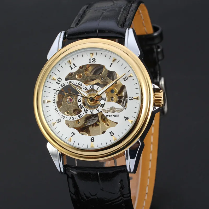 Часы скелетоны WINNER Мужские механические брендовые автоматические Роскошные
